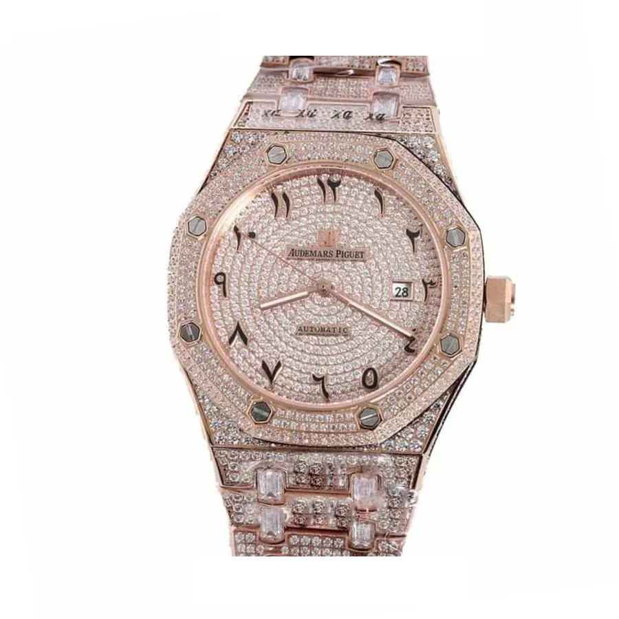 Audemars Piguet Royal Oak AP160SF296 “Iced Out Rose Gold” Top Grade Replica — detail 2