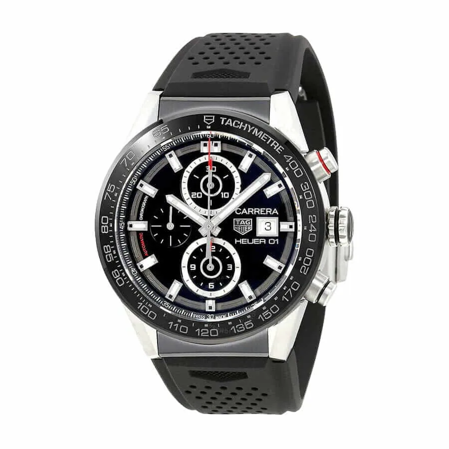 TAG Heuer Carrera Chronograph CBN2A1B.BA0643 “Black Rubber” Deluxe Copy Quality — detail 2