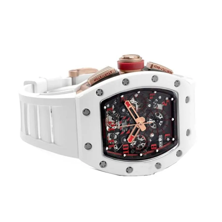 Richard Mille RM 011 White Demon Chronograph Ultimate Clone Quality — detail 3
