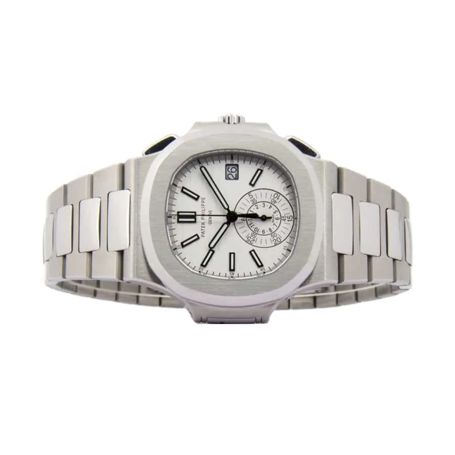 Patek Philippe Nautilus Chronograph 5980/1A-019 “White Dial” Precision Clone — detail 5
