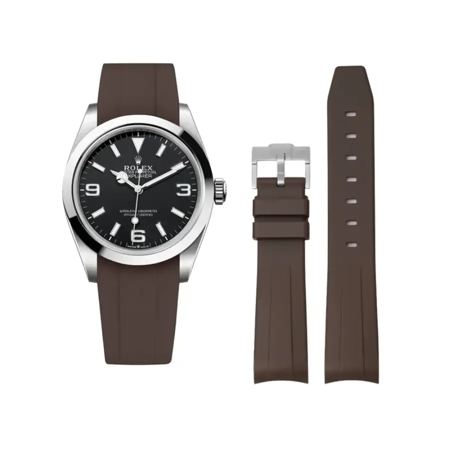 Rolex – Explorer I – Rubber Strap – Brown