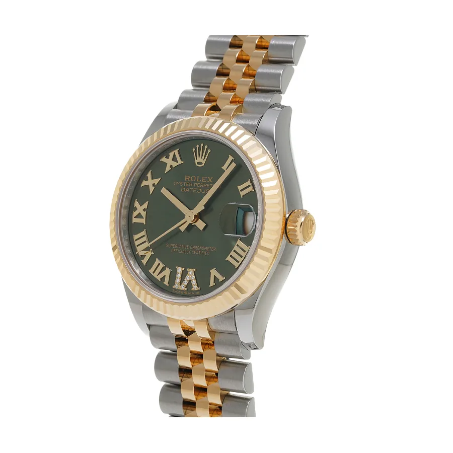 Rolex Datejust 278243-0016 Yellow Gold & Green Dial Replica — detail 2