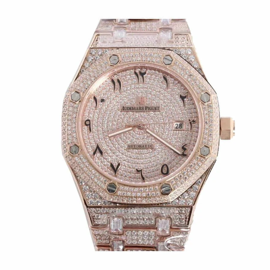 Audemars Piguet Royal Oak AP160SF296 “Iced Out Rose Gold” Top Grade Replica