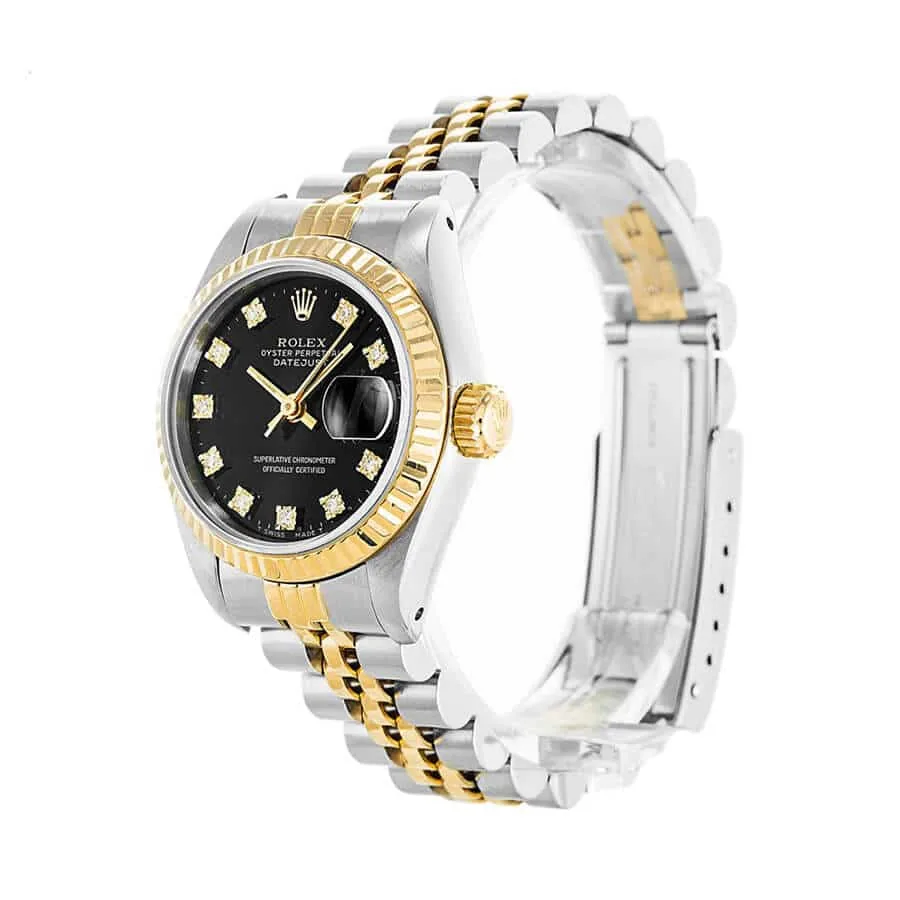 Rolex Datejust 69173 Lady Diamond Black Dial Premium Replica 1:1 — detail 2