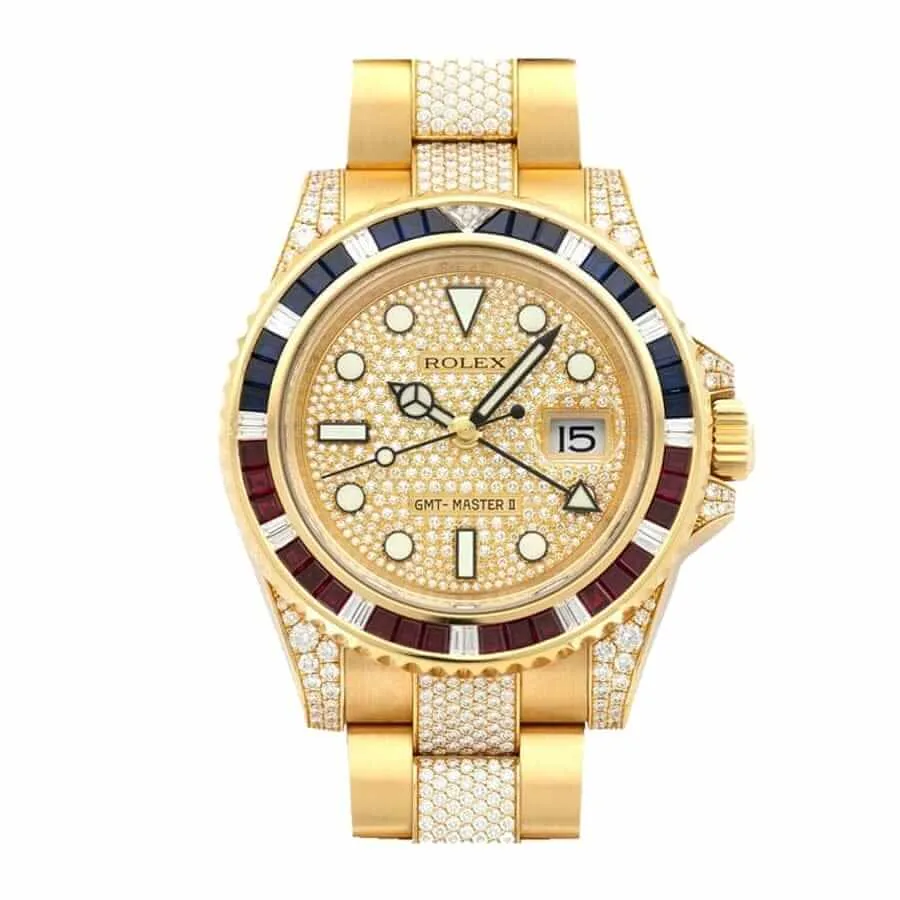 Rolex GMT-Master II 116758 SARU “Iced Out” True Replica 1:1