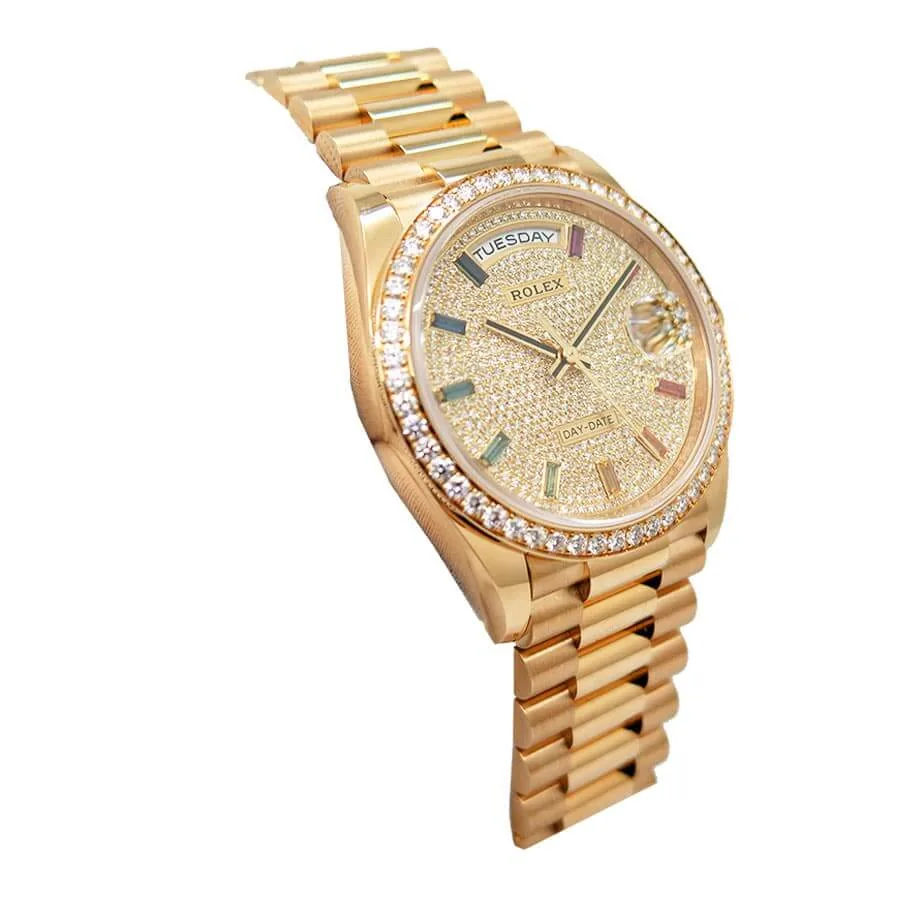 Rolex Day-Date 128348RBR “Pave Diamond Dial” Perfect Duplicate Edition — detail 2