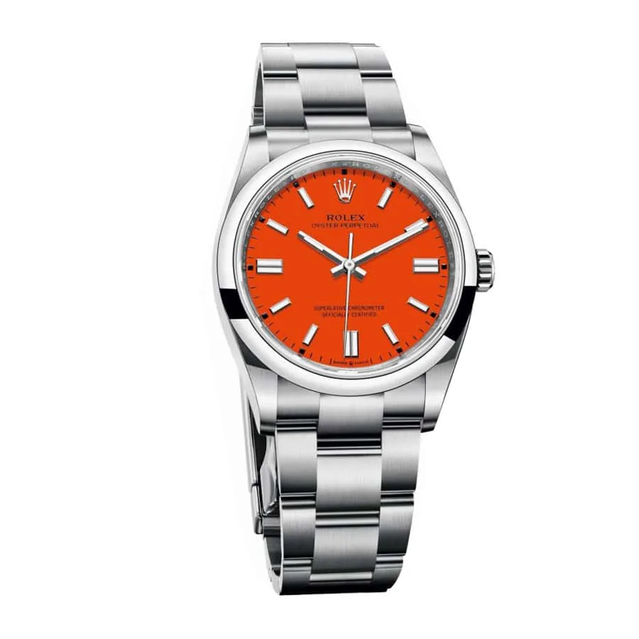 Rolex Oyster Perpetual 126000 “Coral Red Dial” Ultra Detailed Clone — detail 2