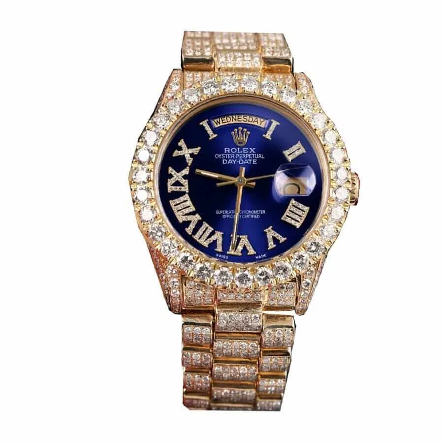 Rolex Day-Date 18038 “Iced Out” High Fidelity Replica