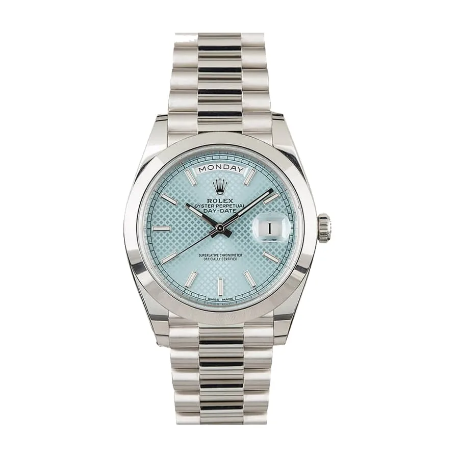 Rolex Day-Date 228206 “Ice Blue Baguette” Premium Duplicate
