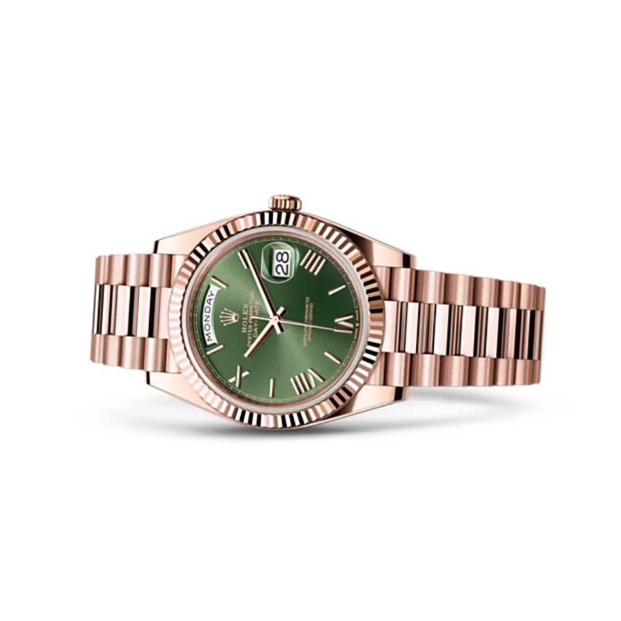 Rolex Day-Date 228235 “Everose Green Roman Dial” True to Original Copy — detail 3