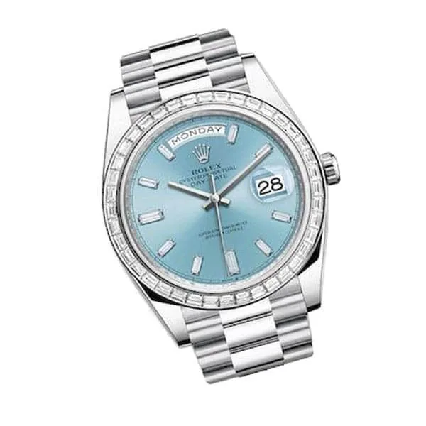 Rolex Day-Date 228396TBR “Ice Blue Baguette” Pro Clone 1:1 — detail 3