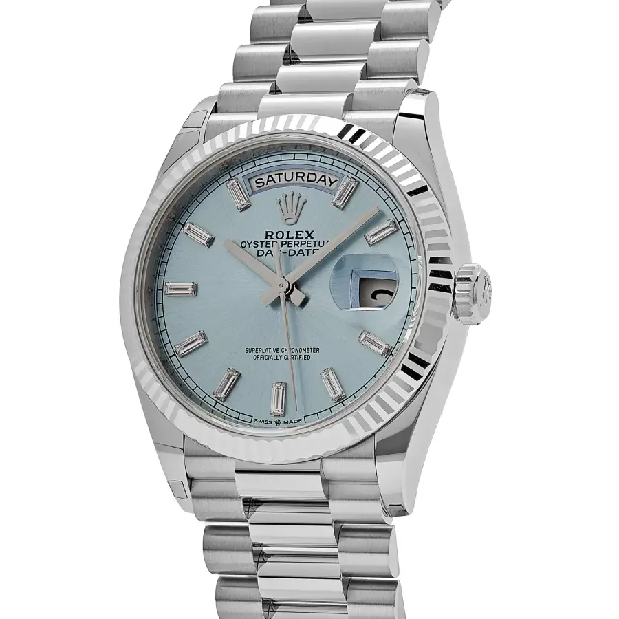 Rolex Day-Date 128236 “Ice Blue Grooved” Super Clone Quality — detail 2